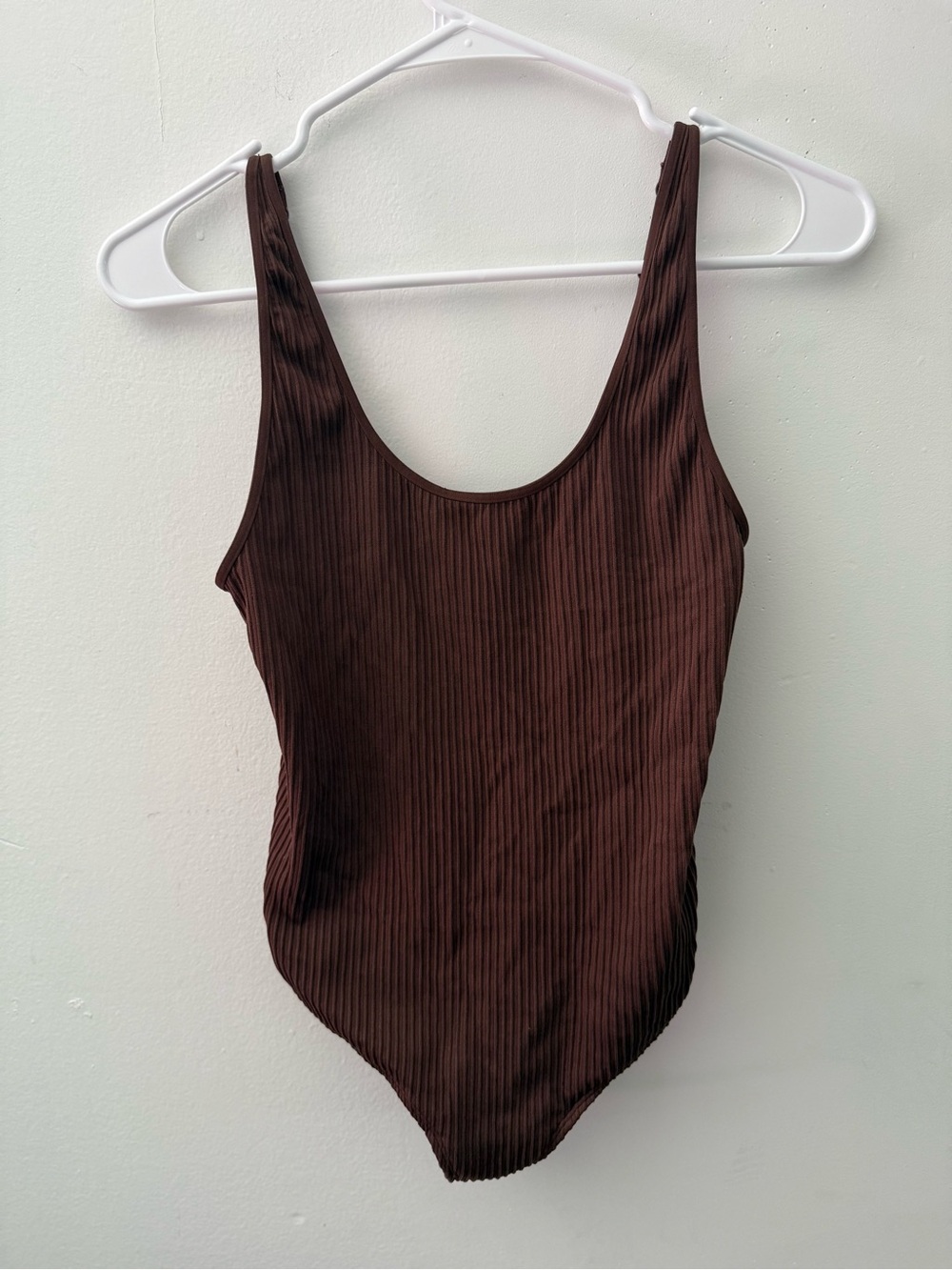 aerie Kids Ribbed One-Piece Bodysuit in Chocolate Brown